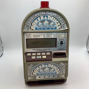 Vintage Poker & Deuces Mini Digital Casino Style Game Working with Coin Bank